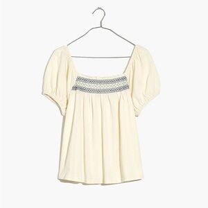 Madewell Embroidered Square-Neck
Top